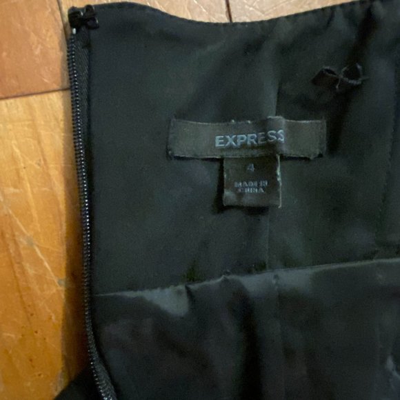 EUC Express Black Strapless Sheath Dress Sz 4 - Picture 6 of 10